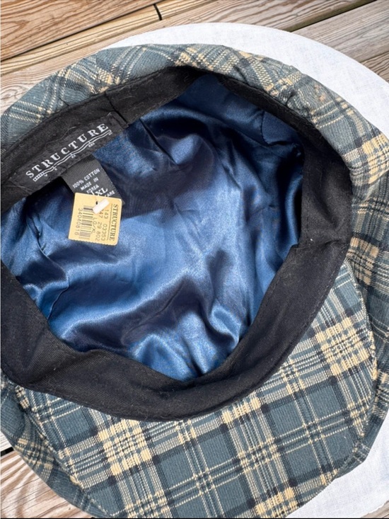 Structure Other - VTG 90s Structure Plaid Flat Cap Men XL Deadstock NOS Newsboy Ivy Cabbie
